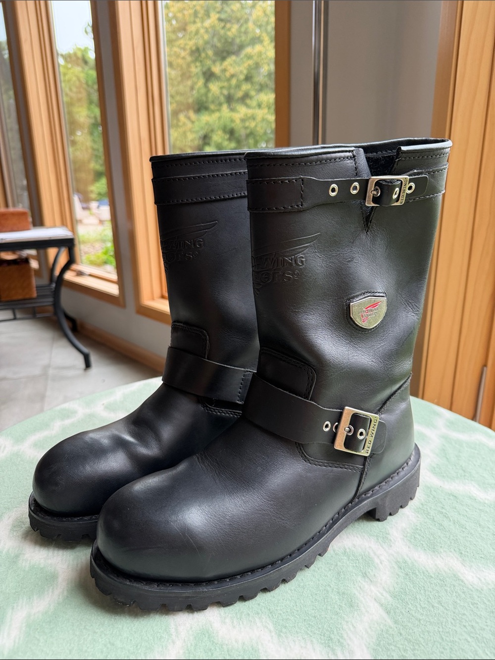 NEW Red Wing Shoes Black Leather 988 Steel Toe Engineer Biker Boots Men’s 11D